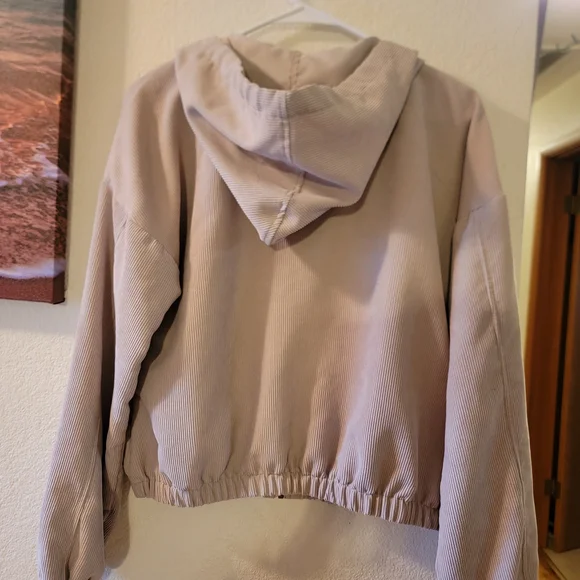 Mine Beige Bomber Jacket with Hood - Picture 5 of 5
